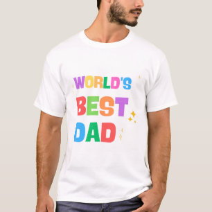 T-Shirt 'Beste Papa ter Wereld' in Kleurrijk
