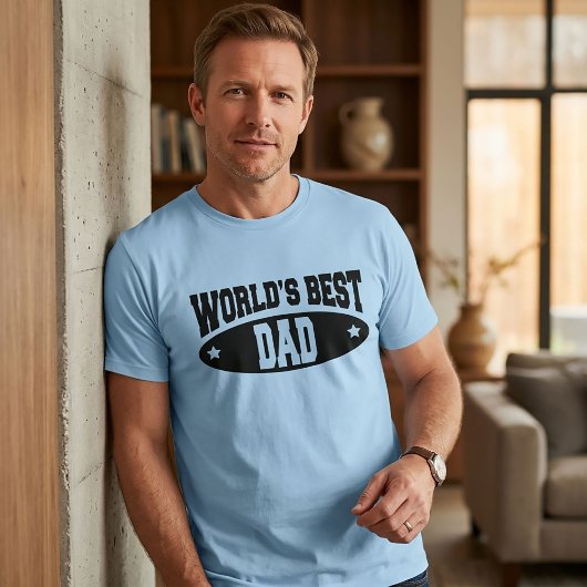 T-shirt 'Beste papa ter wereld' - Witte of lichte