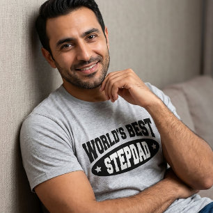 T-shirt 'Beste stiefvader ter wereld' - Wit of Lic