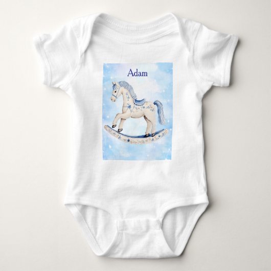 T-Shirt-Bewerkbare Blauwe Chinoiserie Romper (Voorkant)