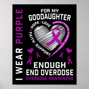T-shirt bewustzijn overdosis genoeg paars voor God Poster
