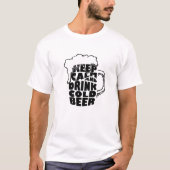 T-shirt Bier Sleeve Kleding, Koud Bier, wit (Voorkant)