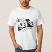 T-SHIRT Black cats only (Voorkant)