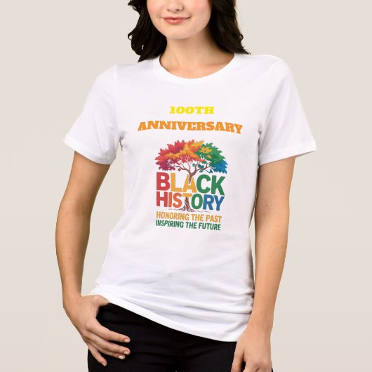 T-Shirt Black History Month 100 Years (Voorkant)