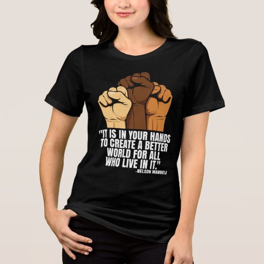 T-Shirt-Black History Month 100 Years Tri-Blend Shirt (Voorkant)