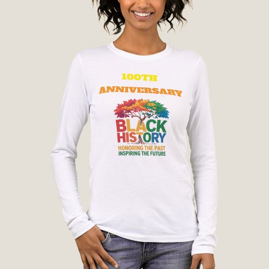 T-Shirt-Black History Month 100 Years Tri-Blend Shirt (Voorkant volledig)