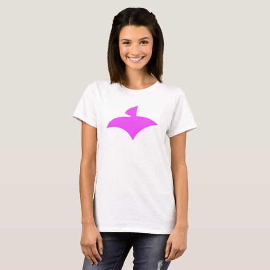 T-Shirt Blanc for Femmes (AirFly Logo Pink) (Voorkant volledig)