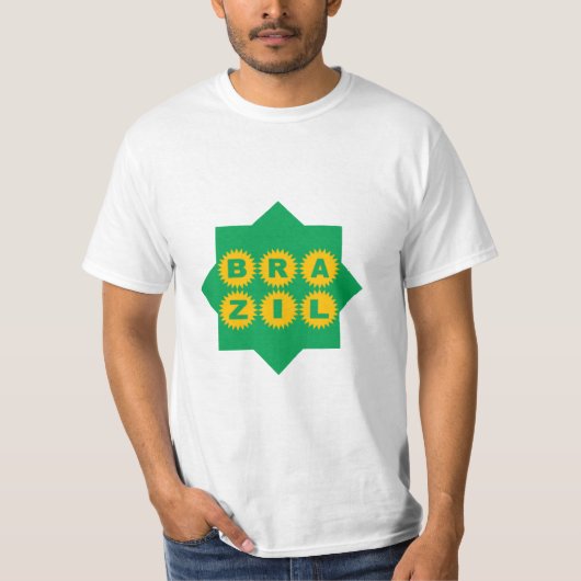 T-shirt blanc home DESIGN BRAZILIË (Voorkant)