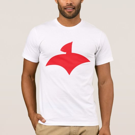 T-Shirt Blanc pour Hommes (AirFly Logo Red) (Voorkant)