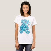 T-shirt (blauw beer) (Voorkant volledig)