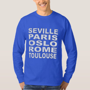 T-shirt - Blauw design TOERISME EUROPE SPORT