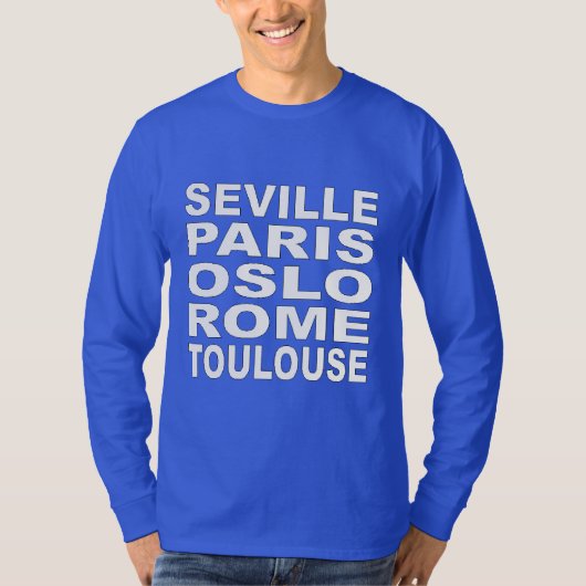 T-shirt - Blauw design TOERISME EUROPE SPORT (Voorkant)