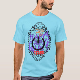 T-Shirt blauw geschreven en vrolijke motieven