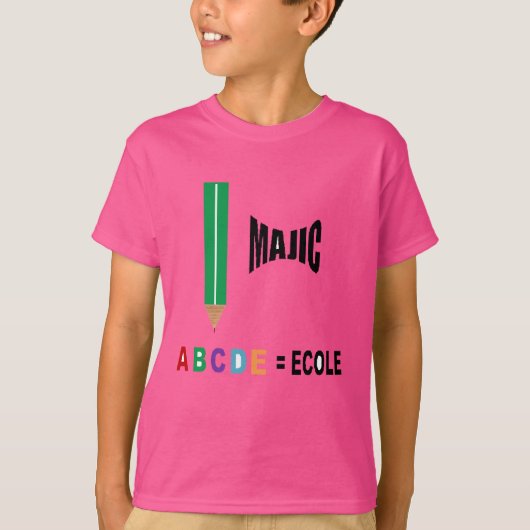 T-shirt Blauw MAGIC ECOLE (Voorkant)