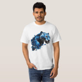 T-Shirt Blauw Pantha Design Jumping (Voorkant volledig)