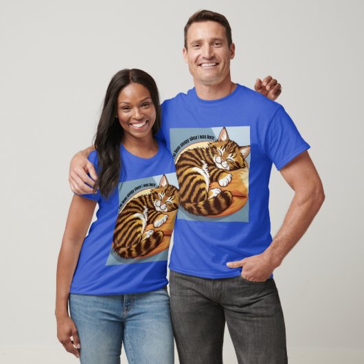 T-shirt blauwe kat patterned (Unisex)