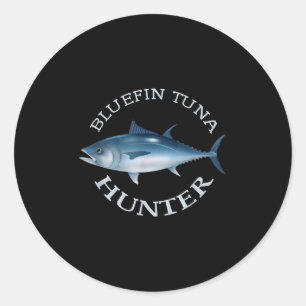 T-shirt Blauwvintonijn Jager, Zoutwater Vissen Ronde Sticker