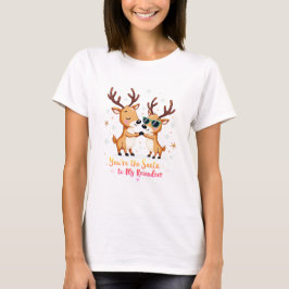 T-shirt Blij Couple Christmas Reindeer