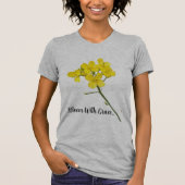 T-Shirt "Bloei met Grace: Mosterd Bloem Design T (Voorkant)