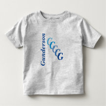 T-Shirt - BlueName en Verspreide Initialen