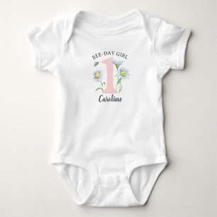 T-shirt/Body voor Bee-Day meisje met roze en madel Romper