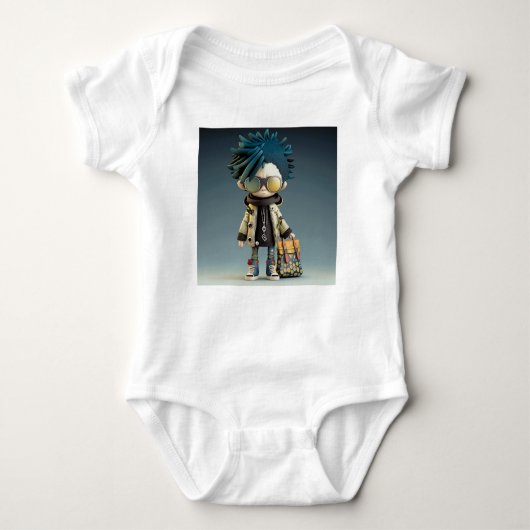 T-shirt Bodysuit met Whimsical Cartoon Animatie (Voorkant)
