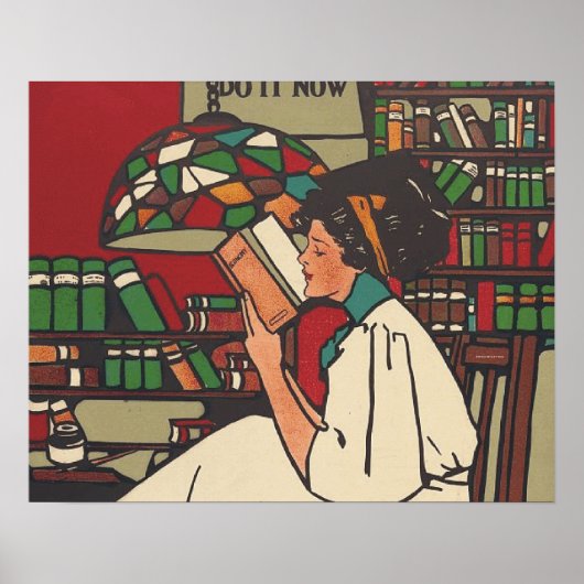T-SHIRT boekenwerm Poster (Voorkant)