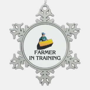 T-SHIRT boer in opleiding Tin Sneeuwvlok Ornament