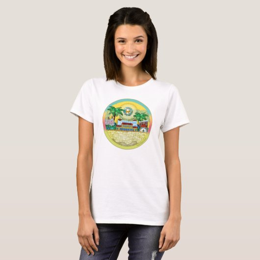 T-Shirt | Bondi Beach Paradise - Gele lucht (Voorkant volledig)