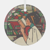 T-SHIRT Book Worm Glass Ornament (Voorkant)