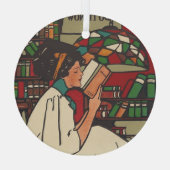 T-SHIRT Book Worm Glass Ornament (Achterkant)