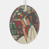 T-SHIRT Book Worm Glass Ornament (Voorkant Rechts)