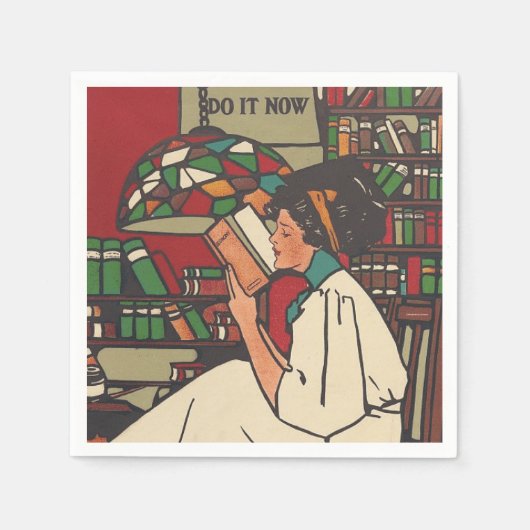 T-SHIRT Book Worm Napkins Servet (Voorkant)