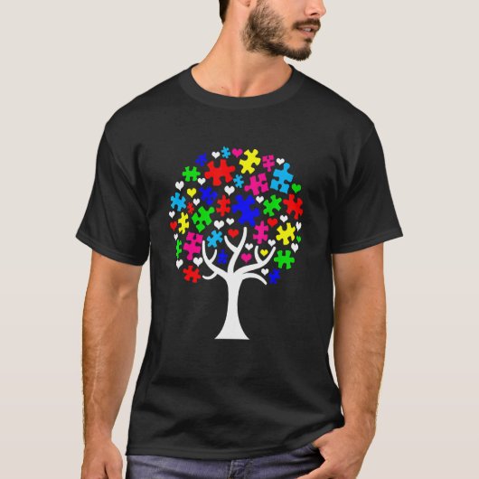 T-shirt 'Boom Des Levens' Autism Awareness Maand F (Voorkant)