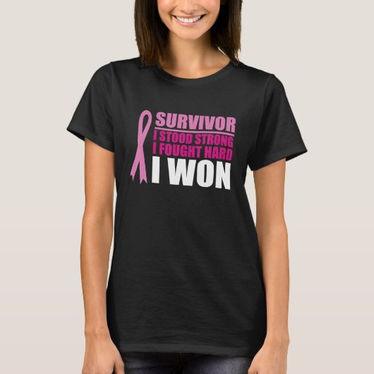 T-shirt Borstkanker Bewustzijn Overlevende Ik Ston (Voorkant)