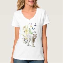 T-shirt Brave Butterfly Be the Change White Tiger