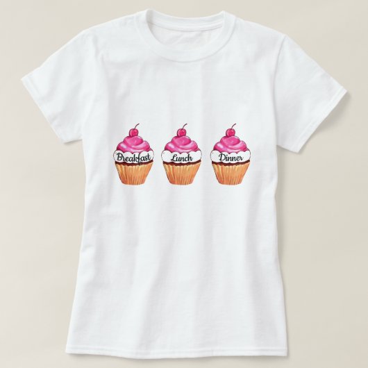 T-shirt Breakfast, Lunch, Dinner (Design voorkant)