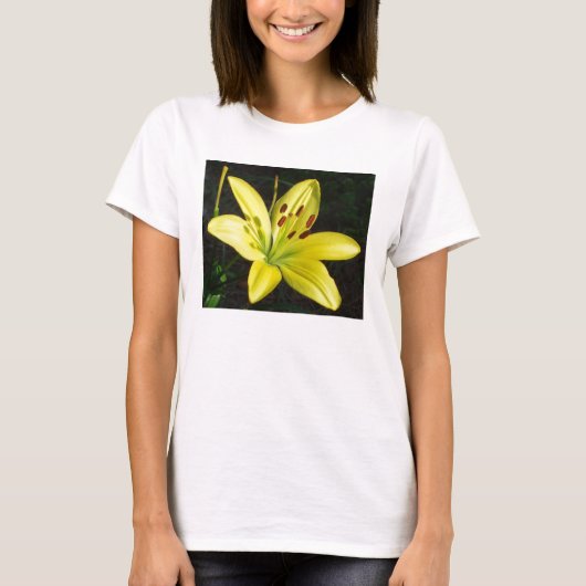 T-shirt - briljante gele lelie komt echt uit (Voorkant)