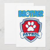 T-Shirt Broeder Patrouille - Hond Moeder Vader Gra Aankondiging (Voorkant / Achterkant)