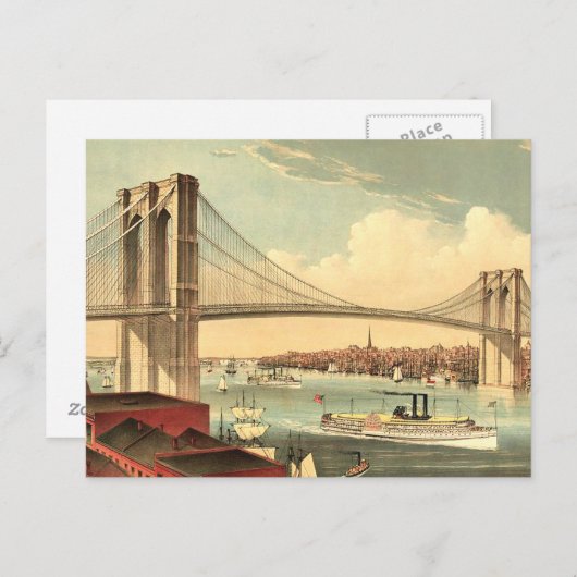 T-SHIRT Brooklyn Bridge Briefkaart (Voorkant / Achterkant)