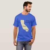 T-Shirt - Californische kaart met plaatsnaam (Voorkant volledig)