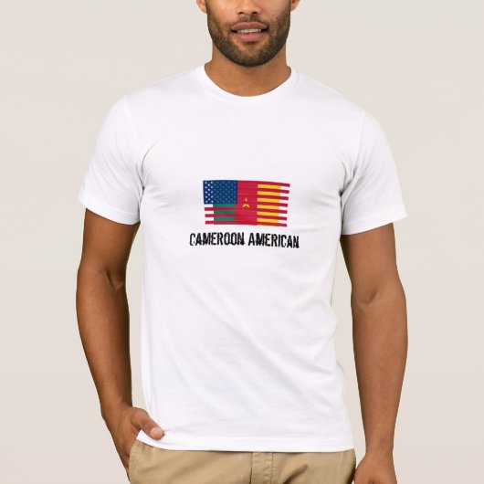 T-Shirt Cameroon America Flag (Voorkant)