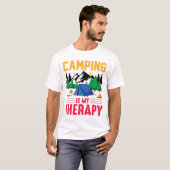 T-shirt Camping is my therapy (Voorkant volledig)