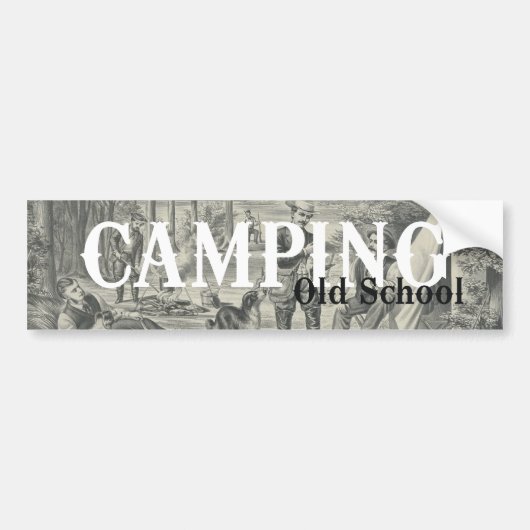 T-SHIRT Camping Old School Bumpersticker (Voorkant)