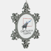 T-SHIRT Capitalist bij training Tin Sneeuwvlok Ornament (Links)