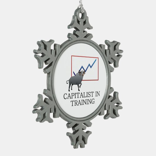 T-SHIRT Capitalist bij training Tin Sneeuwvlok Ornament (Links)