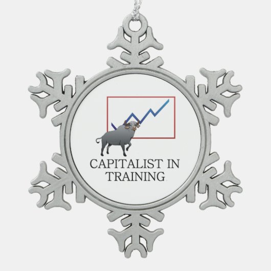 T-SHIRT Capitalist bij training Tin Sneeuwvlok Ornament (Voorkant)