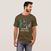 T-shirt cat afbeeldingen voor koffieliefhebbers br (Voorkant volledig)