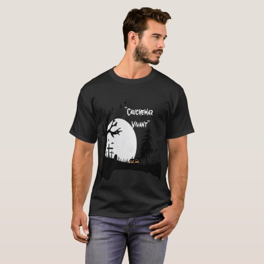 T-shirt "Cauchemar Vivant" - horrorstijl (Voorkant volledig)