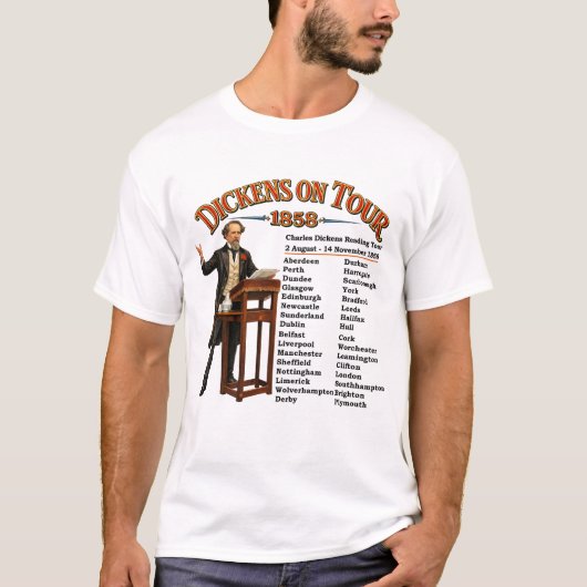 T-shirt Charles Dickens Reading Tour (Voorkant)